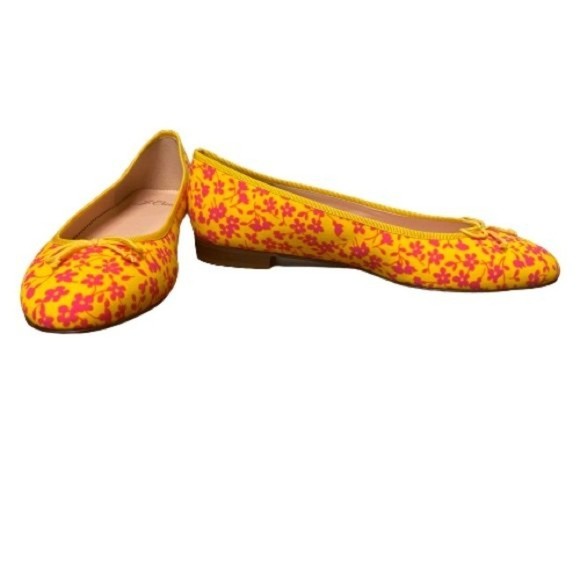 J. Crew Yellow & Pink Kiki Bow Ballet Flats 7.5 - Picture 5 of 9